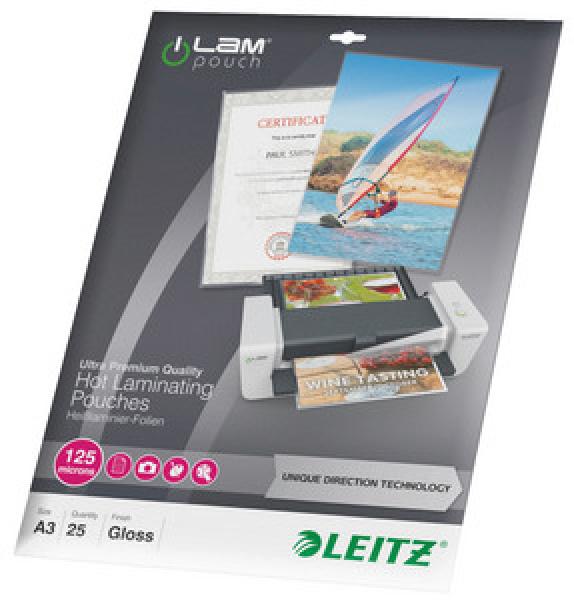 LEITZ Laminiertasche A3 74890000 glanz, 125my 25 Stk