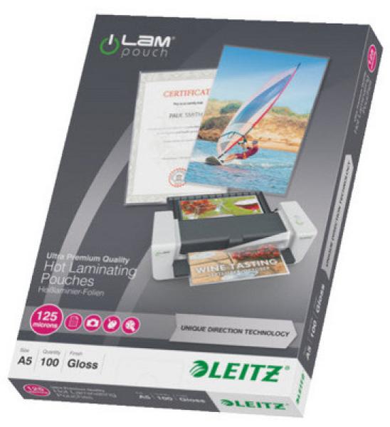 LEITZ Laminiertasche A5 74930000 glanz, 125my 100 Stk