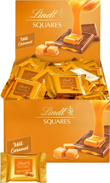 LINDT Squares Pralinés Milk-Caramel 461170 Thekensteller 750g