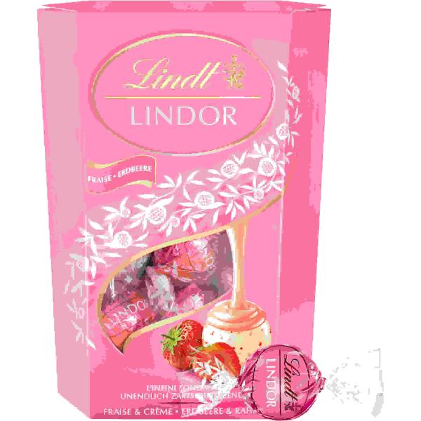 LINDT Lindor Kugeln 659347 Erdbeere & Rahm 200g