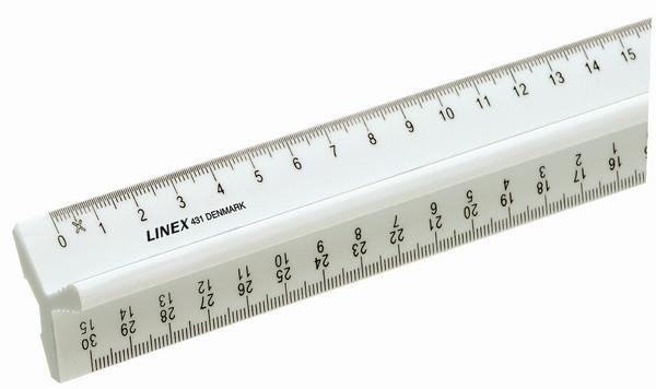 LINEX Lineal mit Griffleiste 30cm 93400L weiss