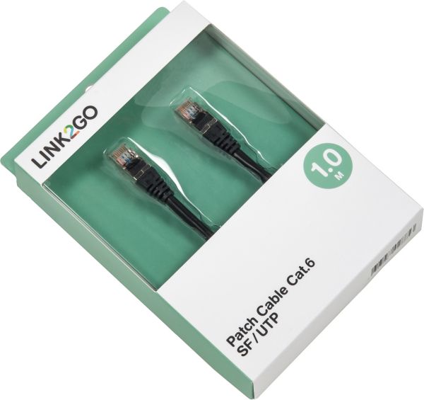 LINK2GO Patch Cable Cat.6 PC6113FBB SF/UTP, 1.0m