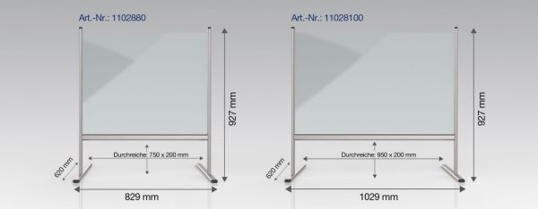 MAGNETOPLAN Hygienewand 1029x927mm 11028100 Acrylglas