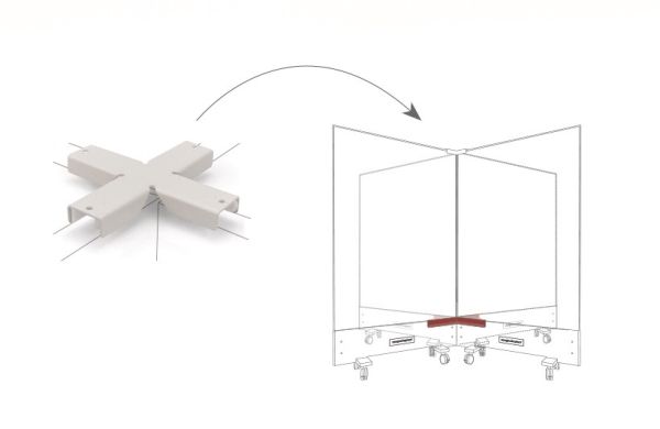 MAGNETOPLAN Top-Connector quad 1146095 weiss, für Infinity Wall