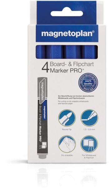 MAGNETOPLAN Kombimarker Pro+ 1228103 blau 4 Stk.