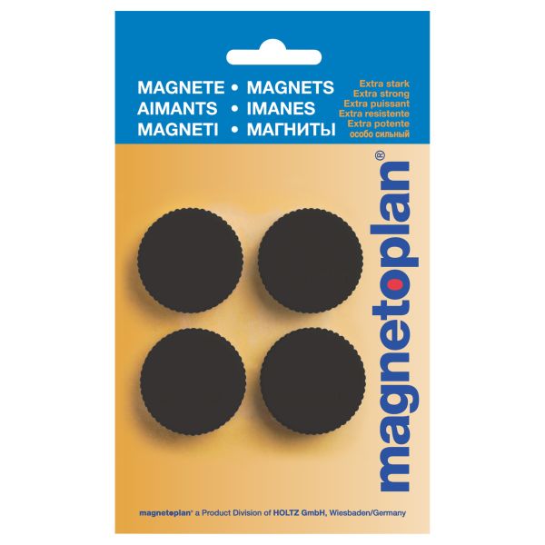 MAGNETOPLAN Haltemagnete Magnum 16600412 schwarz, Blister 4 Stk.