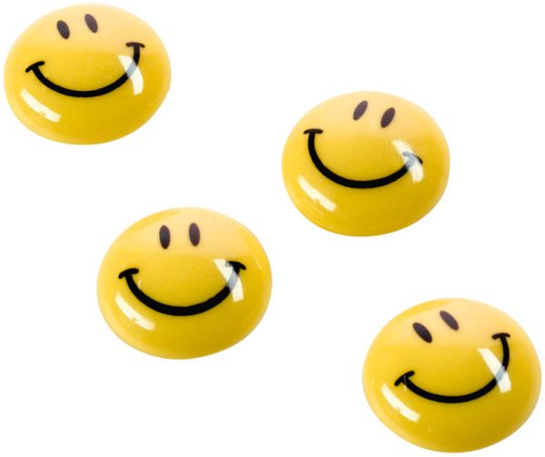 MAGNETOPLAN Smiley Magnete gelb-schwarz 16673 gross 40mm 4 Stk.