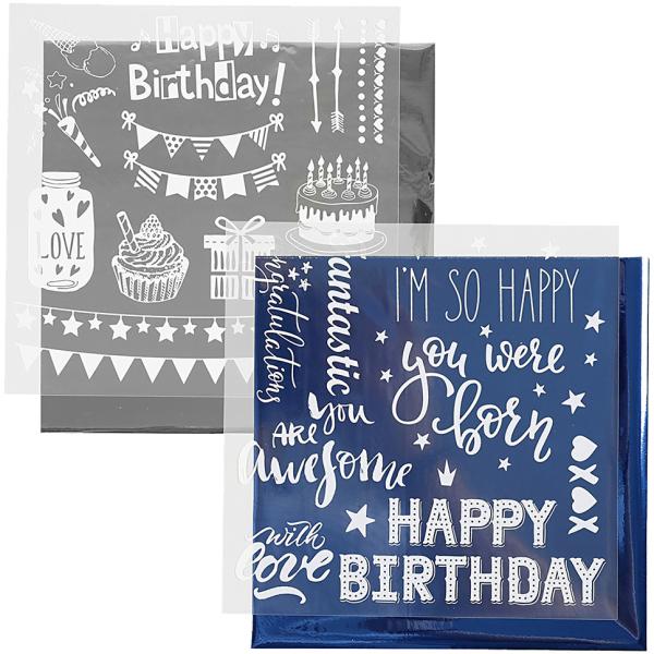 MAREIN Foliensticker Transfer 283553 Birthday, 2 Blatt