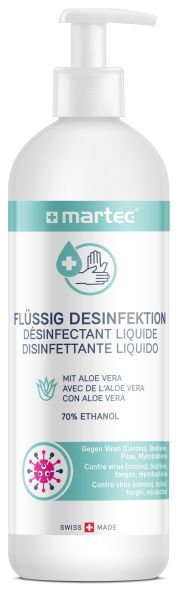 MARTEC Desinfektionsmittel 500ml 33086 Flüssig, mit Aloe-Vera