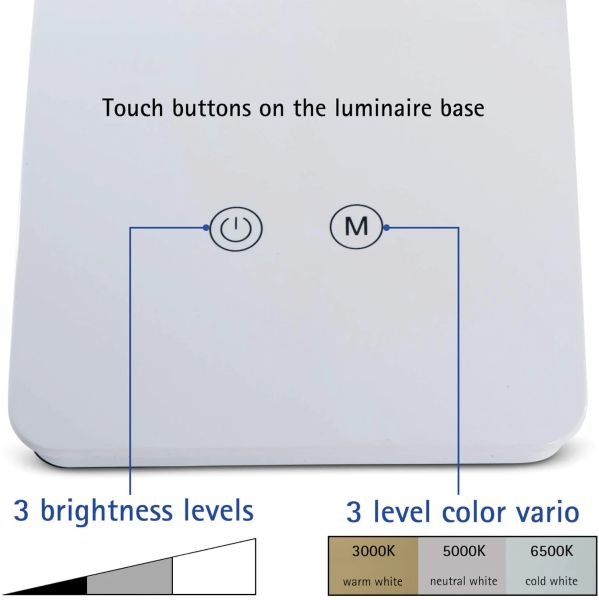 MAUL LED-Tischleuchte MAULpearly 6W 8201702 weiss, 20000h, 320lum