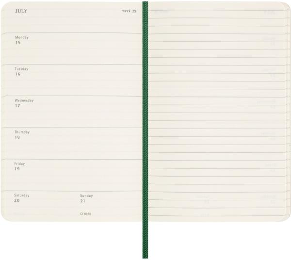 MOLESKINE Wochen-Notizkalender 2024 056598857092 1W/1S, myrt grün, SC, P/A6