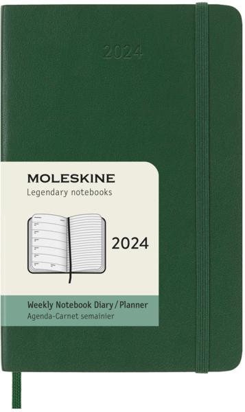 MOLESKINE Wochen-Notizkalender 2024 056598857092 1W/1S, myrt grün, SC, P/A6