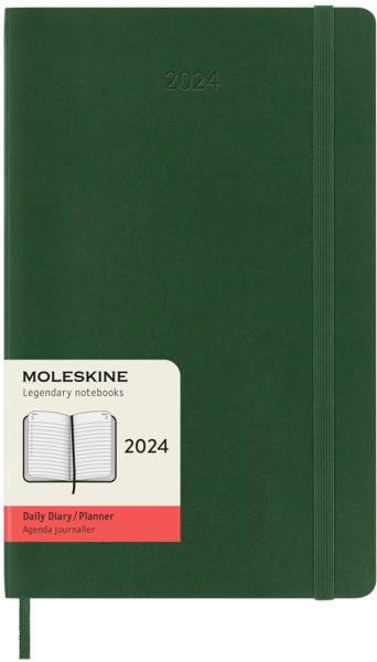 MOLESKINE Tageskalender 2024 056598857337 1T/1S, myrt grün, SC, L/A5