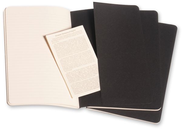 MOLESKINE Notizheft Cahier A5 495-6 liniert, schwarz 3 Stück