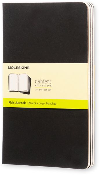 MOLESKINE Notizheft Cahier A5 497-0 blanko, schwarz 3 Stück