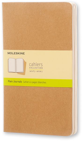 MOLESKINE Notizheft Cahier A5 500-7 blanko, natur 3 Stück