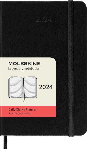 MOLESKINE Tageskalender 2024 56598856545 schwarz, 1T/S, HC, P/A6