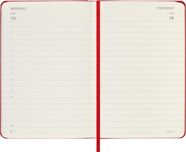 MOLESKINE Tageskalender 2024 56598856552 scharlachrot, 1T/S, HC, P/A6