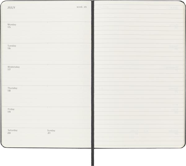 MOLESKINE Wochen-Notizkalender 2024 56598856620 schwarz, 1W/S, HC, L/A5