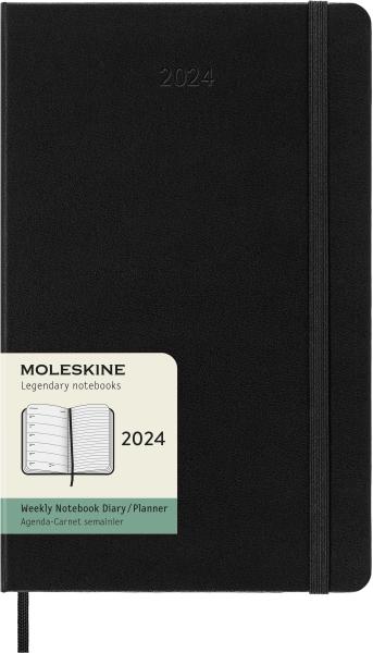 MOLESKINE Wochen-Notizkalender 2024 56598856620 schwarz, 1W/S, HC, L/A5