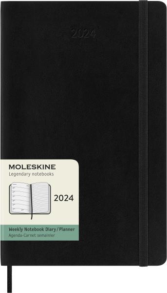 MOLESKINE Wochen-Notizkalender 2024 56598856668 schwarz, 1W/S, SC, L/A5, E