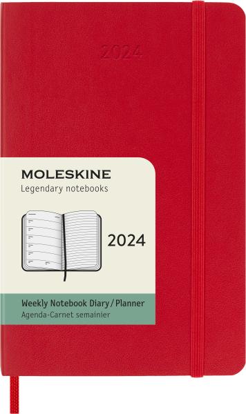 MOLESKINE Wochen-Notizkalender 2024 56598856743 scharlachr., 1W/S, SC, P/A6