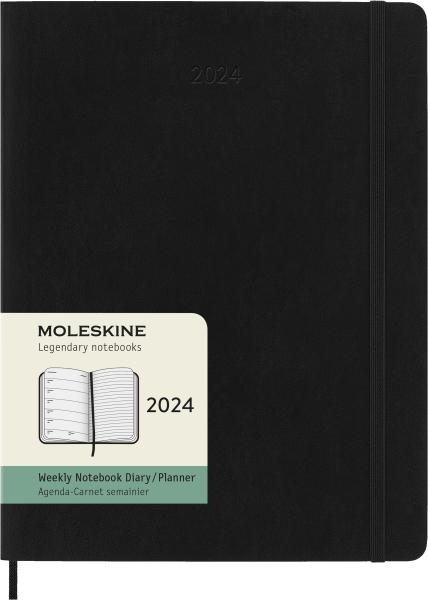 MOLESKINE Wochen-Notizkalender 2024 56598856781 schwarz, 1W/S, SC, XL