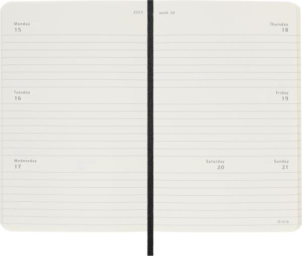 MOLESKINE Wochenkalender 2024 56598856804 schwarz, 1W/2S, SC, P/A6