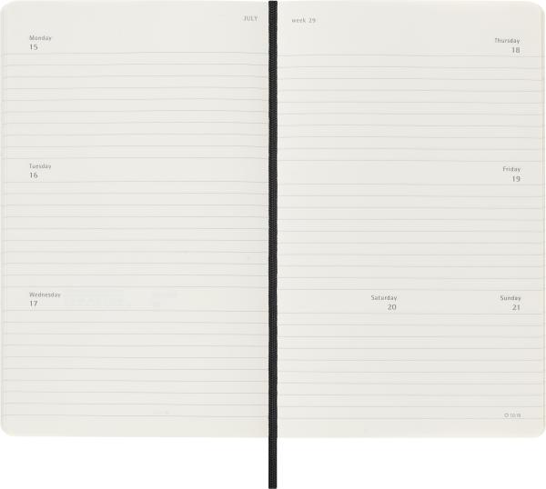 MOLESKINE Wochenkalender 2024 56598856811 schwarz, 1W/2S, SC, L/A5