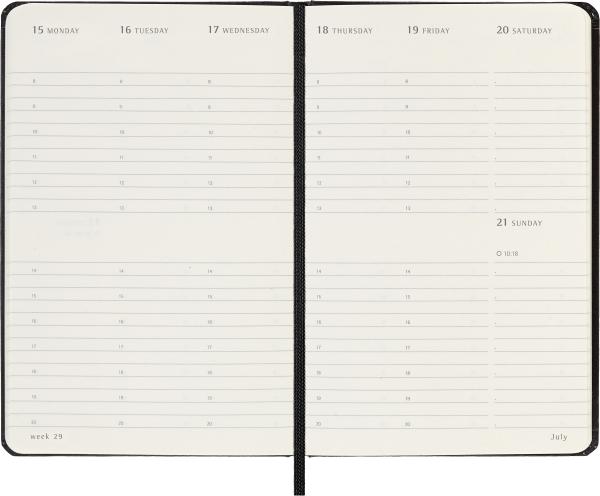 MOLESKINE Wochenkalender 2024 56598856835 schwarz, 1W/2S, HC, P/A6