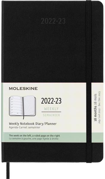 MOLESKINE Wochen-Notizkalender 23/24 56598856910 18M liniert HC schwarz