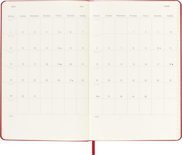 MOLESKINE Wochen-Notizkalender 23/24 56598856927 18M liniert HC scharlachrot