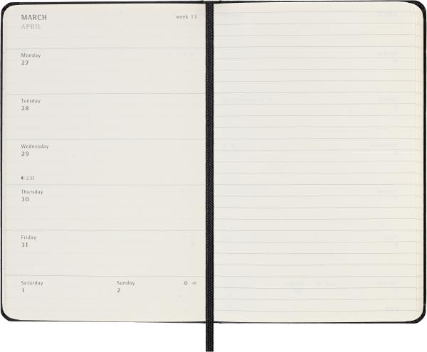 MOLESKINE Wochen-Notizkalender 23/24 56598856972 18M liniert HC schwarz