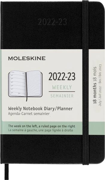 MOLESKINE Wochen-Notizkalender 23/24 56598856972 18M liniert HC schwarz