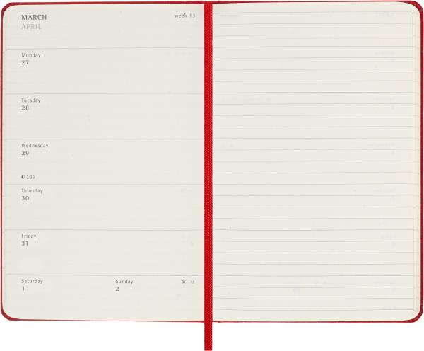 MOLESKINE Wochen-Notizkalender 23/24 56598856989 18M liniert HC scharlachrot