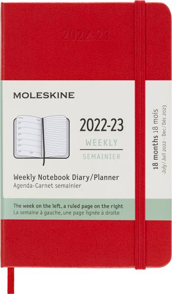 MOLESKINE Wochen-Notizkalender 23/24 56598856989 18M liniert HC scharlachrot