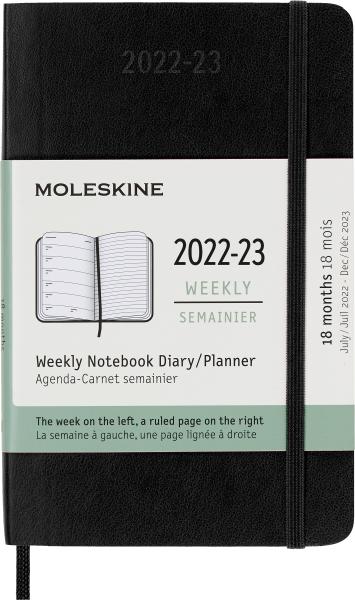 MOLESKINE Wochen-Notizkalender 23/24 56598857009 18M liniert SC schwarz