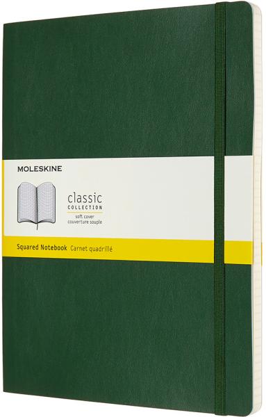 MOLESKINE Notizbuch XL SC 25x19cm 600073 kariert, myrtengrün, 192 S.