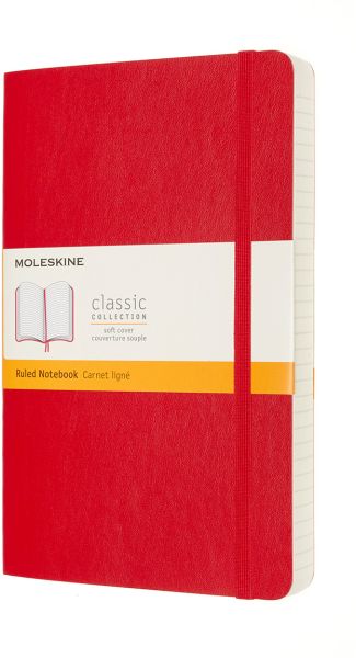 MOLESKINE Notizbuch SC L/A5 606211 liniert,scharlachrot,192 S.