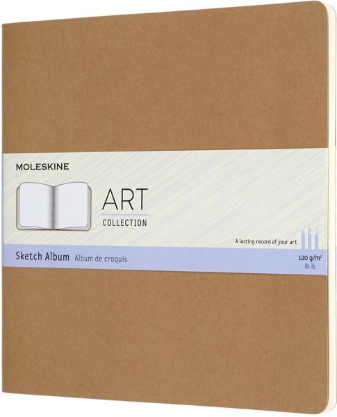 MOLESKINE Skizzenalbum Square HC 19x19cm 626796 blanko, packpapierbraun