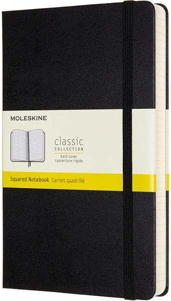 MOLESKINE Notizbuch HC L/A5 628011 kariert, schwarz, 240 Seiten