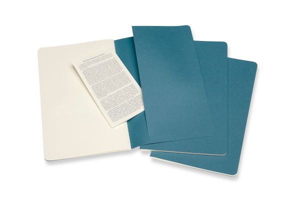 MOLESKINE Notizbuch Karton 3x L/A5 629629 blanko,lebhaftes blau,80 S.