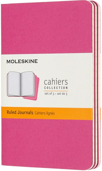 MOLESKINE Notizbuch Karton 3x P/A6 629643 liniert,kinetisches pink,64S.