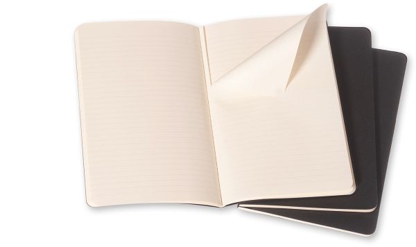 MOLESKINE Notizheft Cahier A6 704895 liniert, schwarz 3 Stück