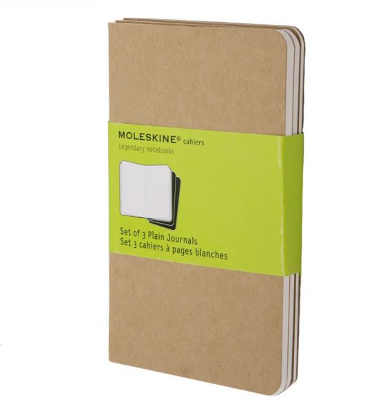 MOLESKINE Notizheft Cahier A6 704949 blanko, natur 3 Stück