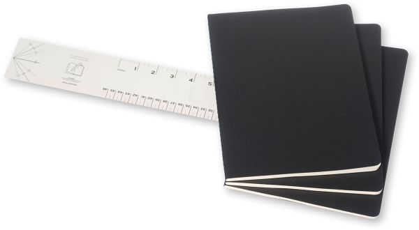 MOLESKINE Notizheft Cahier XL 25x19cm 705014 liniert, schwarz 3 Stück