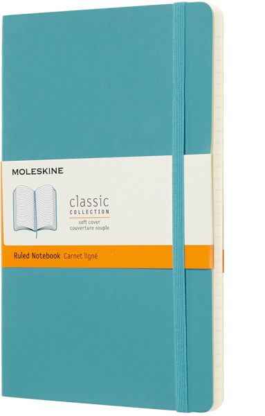 MOLESKINE Notizbuch L/A5 715505 liniert, SC, Riff Blau