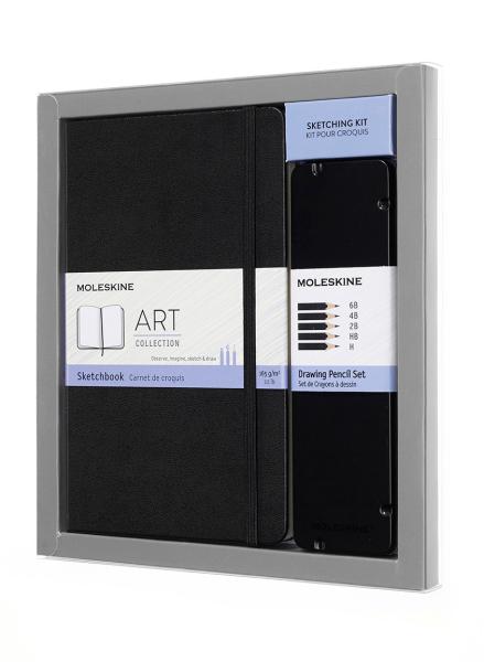 MOLESKINE Skizzen Set L/A5 717585 HC, noir, Zeichenstift-Set