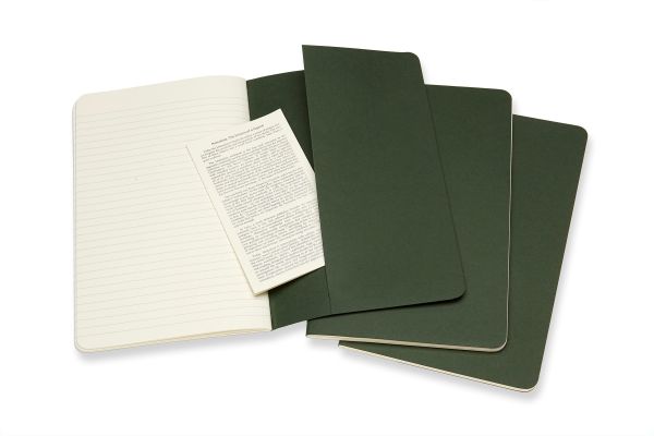 MOLESKINE Cahier L/A5, 3x, Liniert 855273 Myrtengrün 3 Stück