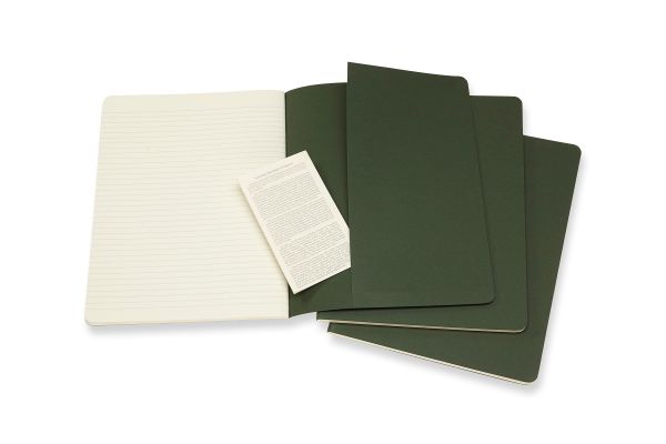 MOLESKINE Cahier XL, 3x, Liniert 855334 Myrtengrün 3 Stück